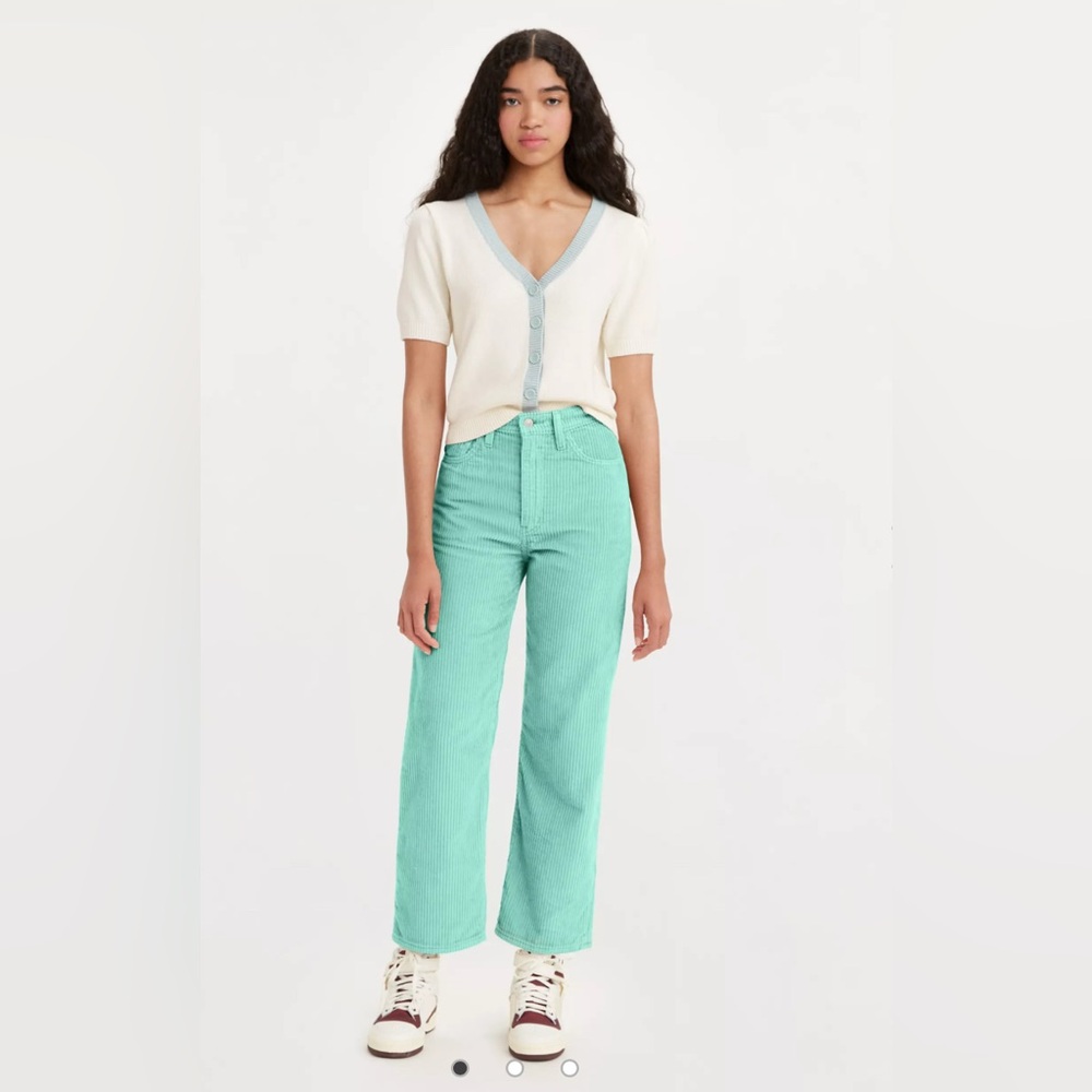 Levi’s Ribcage Corduroy Straight Leg Ankle Pant Size 25x27